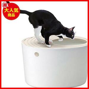 ホワイト 猫用トイレ本体 上から猫トイレ WEQA43 (飛び散らない) アイリスオーヤマ レギュラー ホワイト
