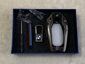 ＢＭＷ　亜鉛合金　ストラップ付きスマートリモートキーカバー　ガンメタ