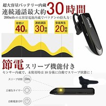 黒 Glazata Bluetooth 日本語音声ヘッドセット V4.1 片耳 高音質 ，超大容量バッテリー、長持ちイヤホン、3_画像4