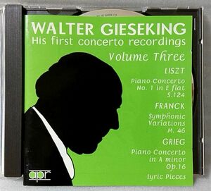 WALTER GIESEKING HIS FIRST CONCERTO RECORDINGS VOL.3 ★CD [1350CDN