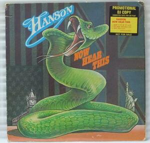 ★★HANSON NOW HEAR THIS★US盤 プロモ!!★MANTICORE 1973[596CP***