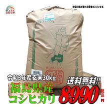 みのりや 送料無料! 新米 令和3年産 福島県 コシヒカリ玄米３０kg_画像1