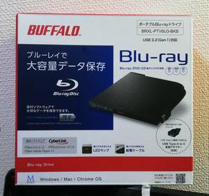 BUFFALO バッファロー ポータブルブルーレイドライブ スリムタイプ ブラック BDXL対応 USB3.2（Gen1）BRXL-PT6U3-BKB