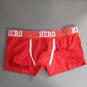 Mサイズ 新品 セクシー ボクサーブリーフ PINK HERO 赤色 レッド 前開き無し 男性下着 メンズ 品番：4845