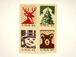  America USA stamp 2007 year Christmas knitted rice field type 