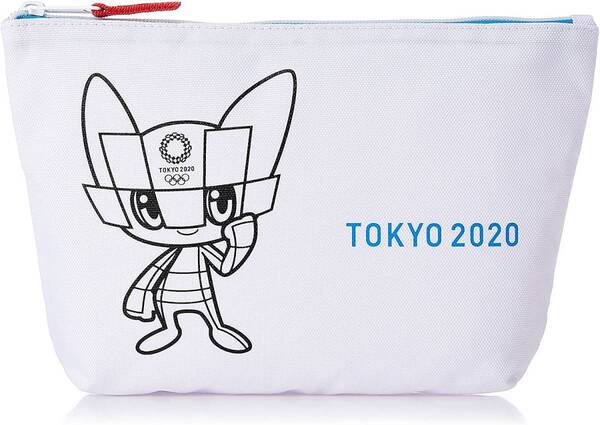 送料無料 未使用/未開封品 公式グッズ 東京2020 オリンピック 化粧ケース/ポーチ OLY-PCH03 ホワイト ミライトワ