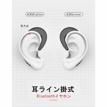 Bluetooth 4.1 ワイヤレスイヤホン ヘッドセット 片耳 高音質 耳掛け型 ブルートゥースイヤホン スポーツ 日本語音声通知通話可 マイ 153a_画像9