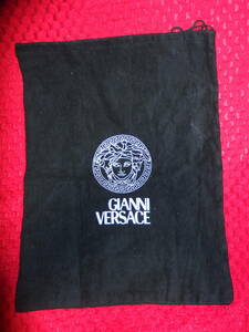  Versace GIANNI VERSACE bell search / cloth sack / pouch / black color /mete.-sa pattern / width 28cm× length 37cm/ outside fixed form . shipping / other goods . including in a package possibility /VERSACE great number exhibiting 