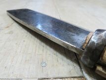 【メンテ済】 茶農家納屋から出て来た古い 鉈 手打ち 鍛造品 刃渡り173mm ハンドメイドの鞘付 検索用⇒ キャンプ/焚き火/薪割り/C0102_画像6