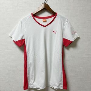 PUMA プーマ レディース Tシャツ プラクティスシャツ Lサイズ ホワイト ポリエステル