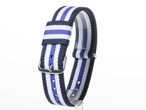  for exchange nylon made wristwatch belt band 20mm# blue + white + purple + white + blue 