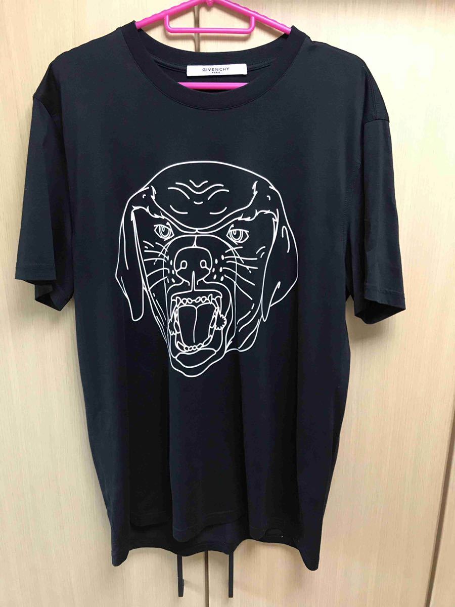 最安 限定 国内正規 651 7173 17J XL Tシャツ ライン モノクロ ロット ボトル GIVENCHY ジバンシー ロットワイラー Tシャツ/カットソー(半袖/袖なし)
