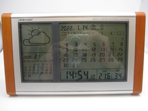 置時計 ADESSO アデッソ カレンダー天気電波時計 TB-834 12時間後の天気を表示 2か月分のカレンダーを表示 六曜表示 デジタル 未使用 