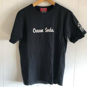 CREAM SODA 半袖Tシャツ　Mサイズ 黒　ブラック　クリームソーダ　ART ロック　ロカビリー　東京　キャットストリート