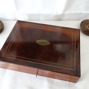 Grace アンティーク フランス ナポレオン三世 鍵付マルケットリー(象嵌細工)のゲームボックス/カード2セット&トークン入りフルセット 貴重