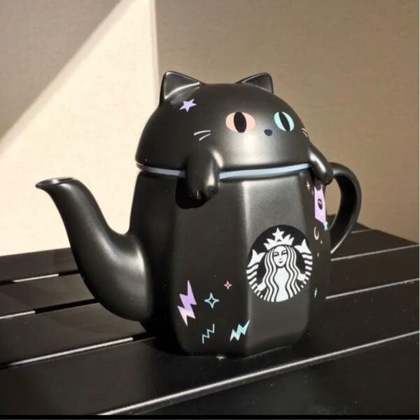 【レア】1点のみ 台湾 スターバックス ハロウィン クロネコ ティーポット 壺