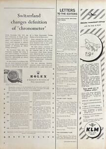 稀少！1952年ロレックス 時計広告/Rolex Red Seal Chronometer Watch/クロノ/スイス/W