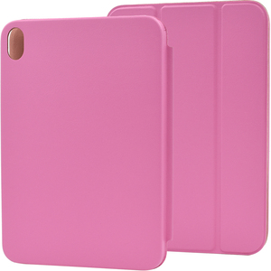ピンク■ iPad mini (第6世代) レザー スタンド ケース■保護 カバー シンプル 無地 マグネット内蔵 A2567 A2568 アイパッドミニ6