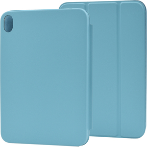 青 ブルー■ iPad mini (第6世代) レザー スタンド ケース■保護 カバー シンプル 無地 マグネット内蔵 A2567 A2568 アイパッドミニ6