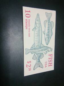 アメリカ、Fish USA 切手帳、完全未開封状態＝画像無し、未使用