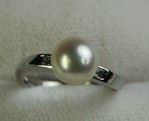 R-112 Pearl Diamond Platinum Ring 11 Веб-формование дизайн линии красивые товары