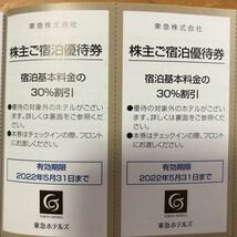 東急電鉄 株主優待 宿泊ご優待券　3枚　2022.5.31まで有効_画像1