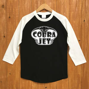 ■COBRA JET ベースボールTシャツ■Lサイズ（ブラックxホワイト） FORD MUSTANG フォード　マスタング