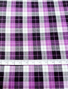 ハンドメイド 生地 布 はぎれ チェック はぎれ チェック 柄 パープル ホワイト ブラック