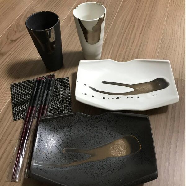 コップ コースター お箸 長皿 A・RA・SHI - くつろぎペアセット