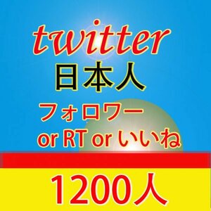 Twitter ツイッター アクティブ日本人フォロワー 1200人 増 RT リツイート いいね 高評価　ツイッターフォロワー