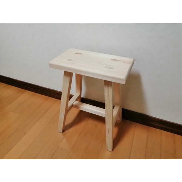 木製フラワースタンド 丸面取り 幅35cm×高さ45 スツール ベンチ