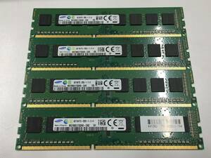 B1249)SAMSUNG 4GB 1Rx8 PC3-12800U used operation goods 4 sheets =16GB