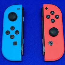 完動品 純正 joy-con ジョイコン 左右セット ストラップ付 ネオンブルー (L) ネオンレッド (R) ニンテンドースイッチ 送料無料 1円～②_画像2