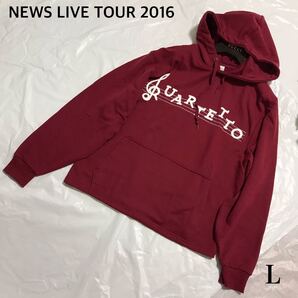 ニュース NEWS 2016ツアー パーカー ライブグッズ ボルドー 両面プリント デカプリント L ジャニーズ 古着 ゆったり