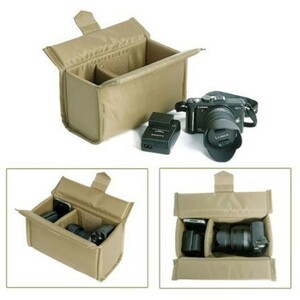 A295：防水 カメラバックパック パッド入り プロテクト バッグ インサート パーティション ケース 1DSLR4 レンズ Canon Nikon Sony