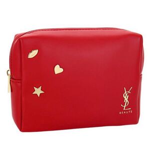 YSL/スクエアコスメポーチ レッド ノベルティ イヴ・サンローラン