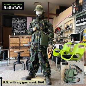 アメリカ軍放出品 デッドストック 新品 ガスマスク用BAG サイド キャリア ナイロンショルダーバッグ オリーブ ブッシュクラフト 軍用バッグ