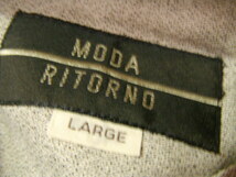 sue1732 MODA RITORND メンズ カジュアルシャツ グレージュ系 ■ バンドカラー ■ 比翼仕立て コットンシャツ ゆったり Lサイズ_画像8