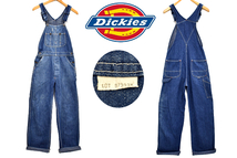 T-0149★Dickies ディッキーズ LOT B7393X★ベリーズ製 濃紺デニム ワーク作業にも オーバーオール サロペット ボーイズ 16歳_画像1