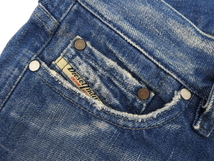 J-1966★美品★DIESEL +RAME ディーゼル★正規品 イタリア製 色落ち抜群 ひげ縦落ち ヴィンテージ加工デニム ブーツカット ジーンズ 24_画像5