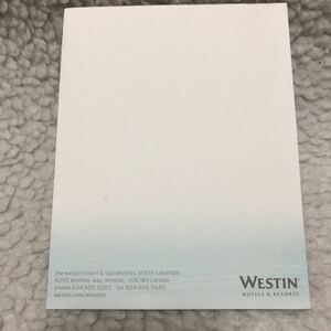 ウエスティンホテル カナダ ウィスラー メモ帳 WESTIN Whistler 非売品 ノベルティ