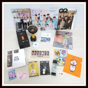 防弾少年団 BTS BT21 キーホルダー ハンディファン RJ/クリアファイル anan 掲載雑誌/ステッカー 等 グッズセット【C6【R2021-12-09-481
