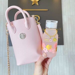 【スターバックス海外限定】さくらシリーズ ガラスタンブラー&ショルダーバッグ