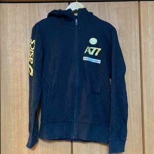 asics A77 sweat Parker Zip up Parker L size Asics e- seven training wear 