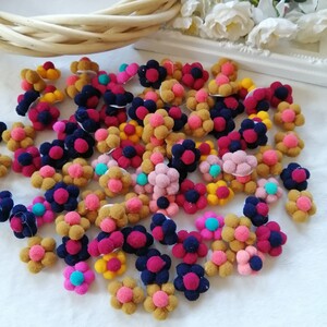 デコパーツ プラパーツ ハンドメイド 手作り 大量 パーツ モコモコ 花房 L1
