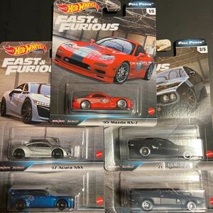 ★Hot Wheels FAST&FURIOUS FULL FORCE 5台セット ★DODGE CHARGER JAGUAR XE Plymouth GTX AQURA NSX MAZDA RX-7
