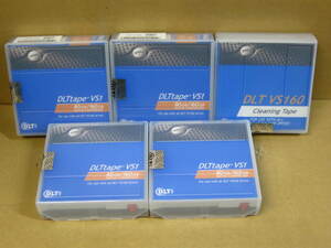 ▽DELL DLT tape VS1 80GB/160GB JP-0P5639 4本 クリーニングテープ DLT VS160 JP-0X0938 計5本 新品