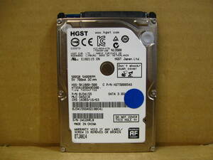 ▽HITACHI HGST HTS541050A9E680 500GB SATA 5400rpm 8MB 2.5型 中古 日立