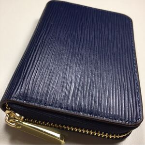 ネイビー 本日限定価格 本革 牛革 ミニ財布 ラウンドファスナー 小銭入れ 人気 コンパクト