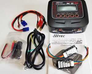 【美品・送料無料】HITEC ハイテック X2 AC バッテリー 多機能充電器 チャージャ リポ ニッスイ Lipo Ni-Cd
